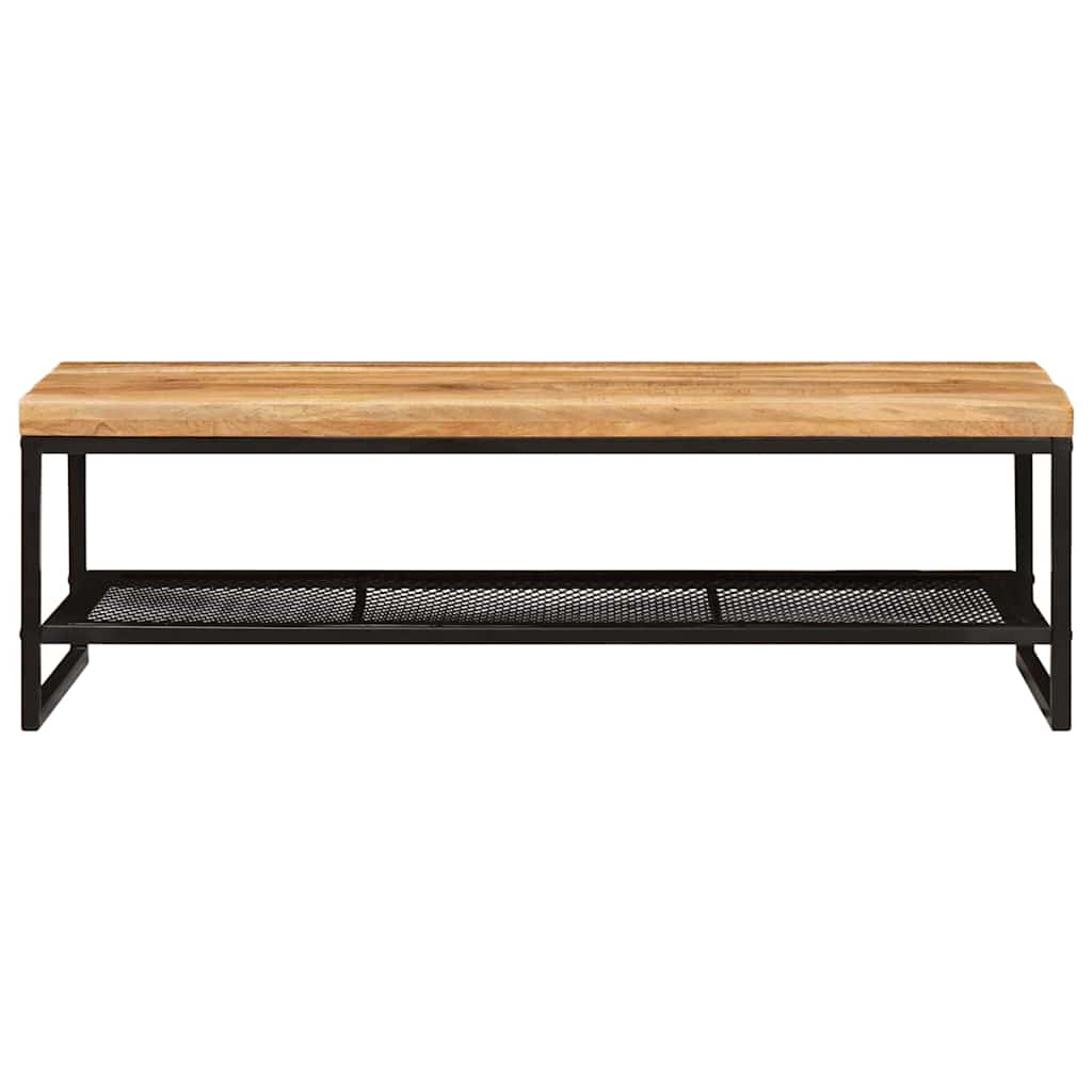 vidaXL Stolik kawowy Brązowy i czarny 110 x 55 x 35 cm Drewno z mango
