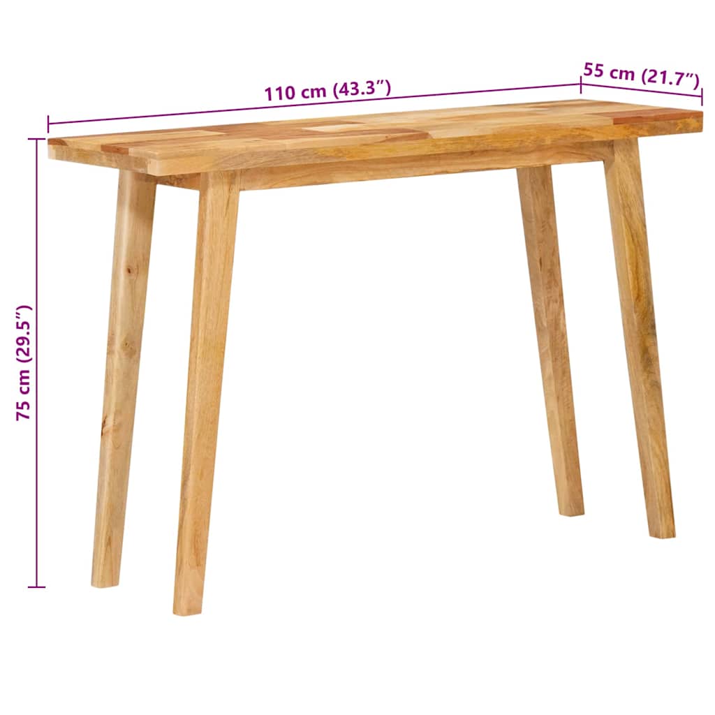 vidaXL Stół jadalniany Naturalny 100 x 35 x 75 cm Drewno z mango