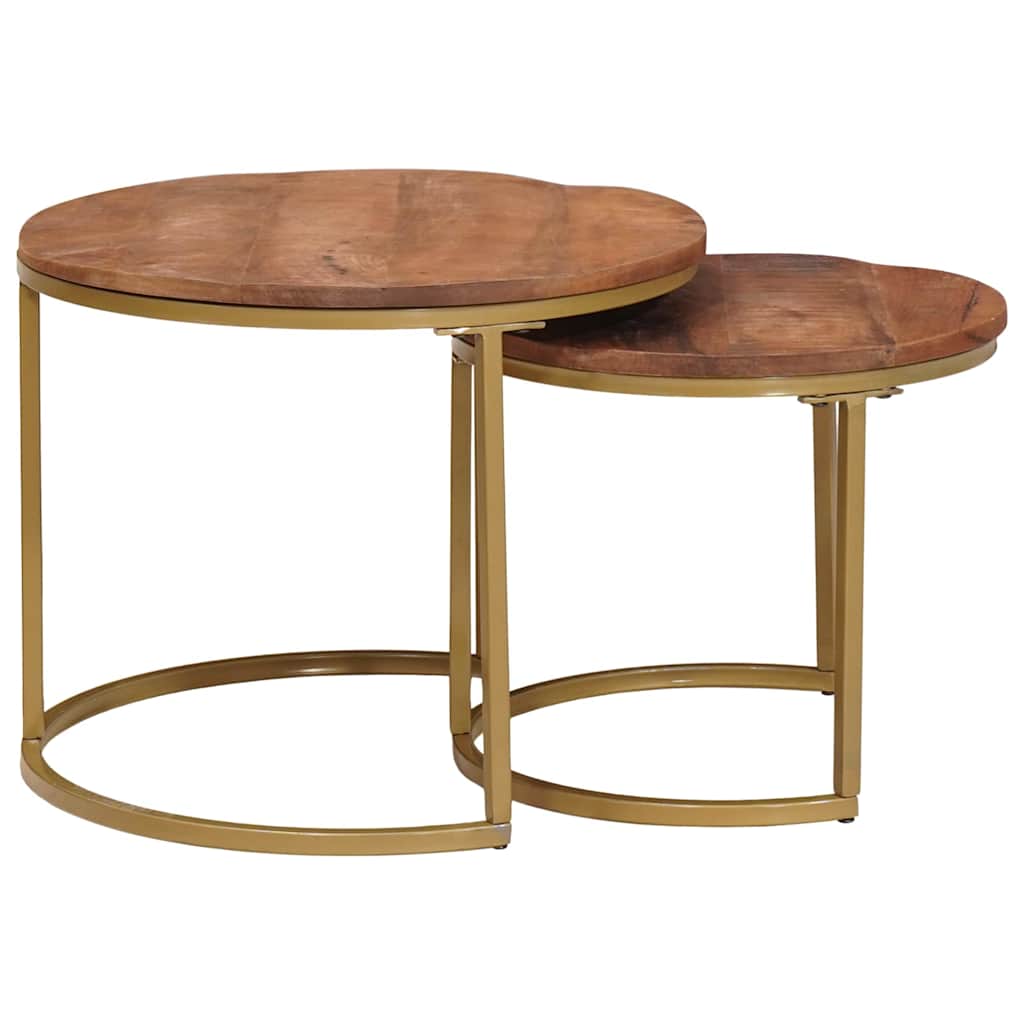 vidaXL Nesting Stoły Kawowe 2 pcs Lite drewno mango i stal