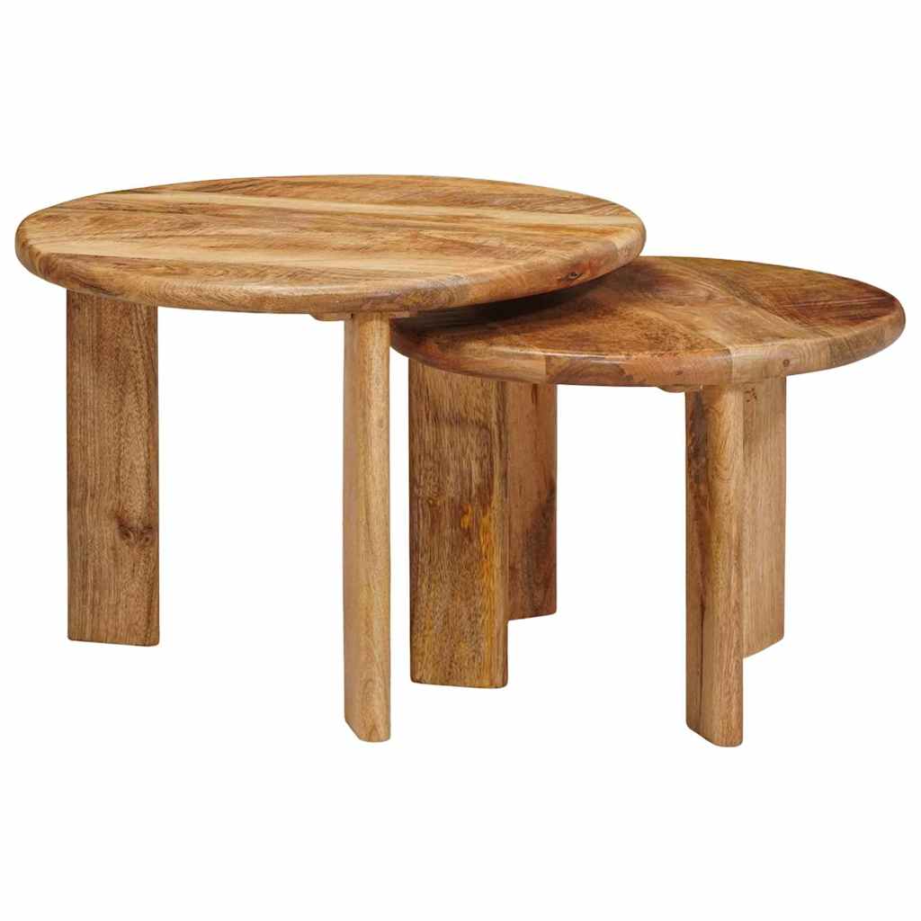 vidaXL Nesting Stoły Kawowe 2 pcs Brązowy Drewno z mango