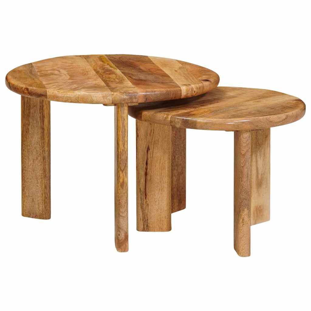 vidaXL Nesting Stoły Kawowe 2 pcs Brązowy Drewno z mango