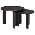 vidaXL Nesting Stoły Kawowe 2 pcs Biały Drewno z mango