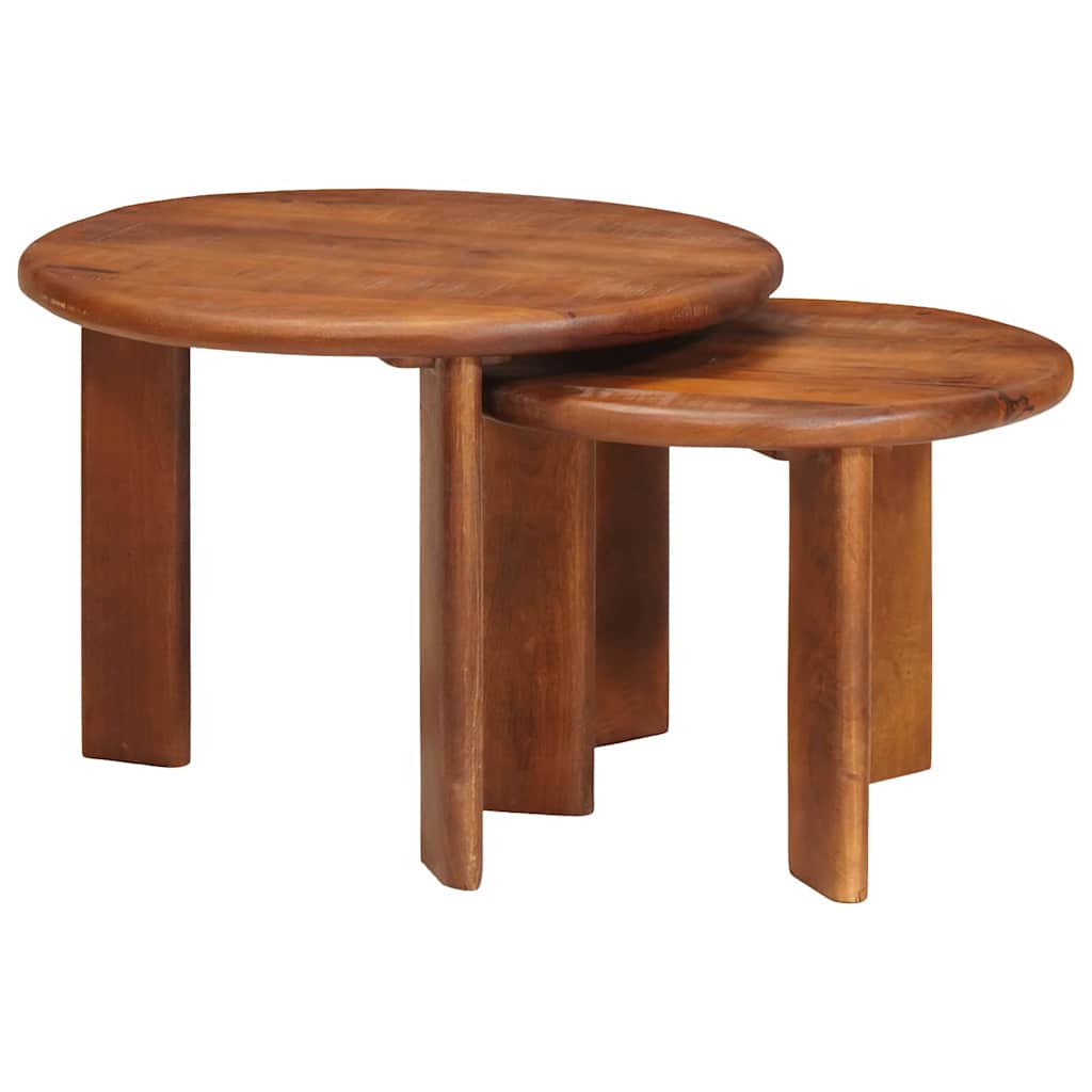 vidaXL Nesting Stoły Kawowe 2 pcs Miodowy brąz Drewno z mango