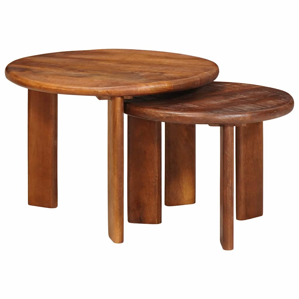 vidaXL Nesting Stoły Kawowe 2 pcs Miodowy brąz Drewno z mango