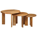 vidaXL Nesting Stoły Kawowe 3 pcs Brązowy Drewno z mango