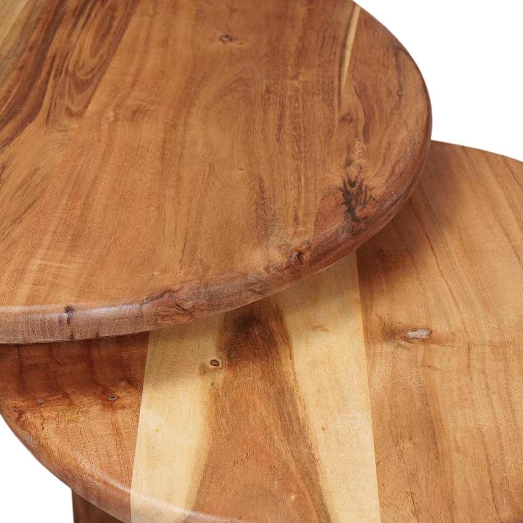 vidaXL Nesting Stoły Kawowe 3 pcs Brązowy Lite Drewno Akacji