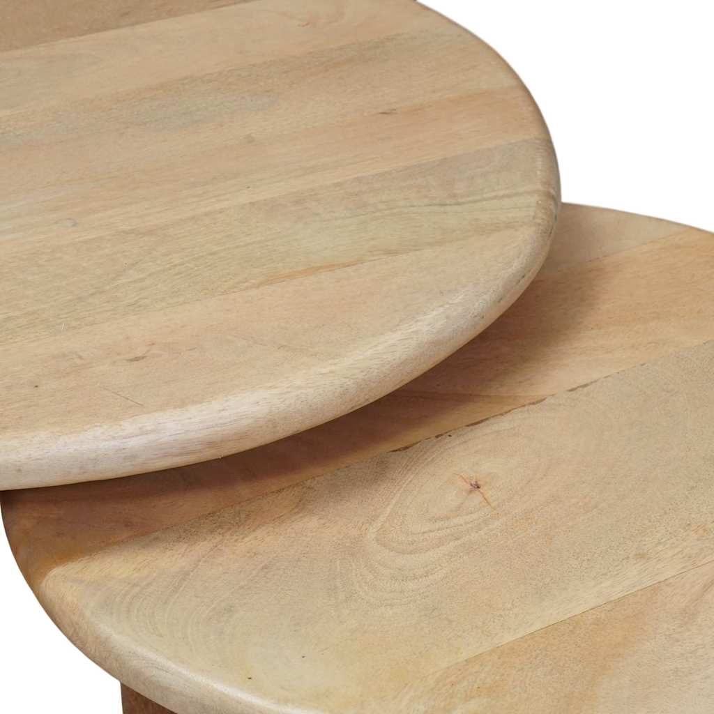 vidaXL Nesting Stoły Kawowe 3 pcs Czarny Drewno z mango