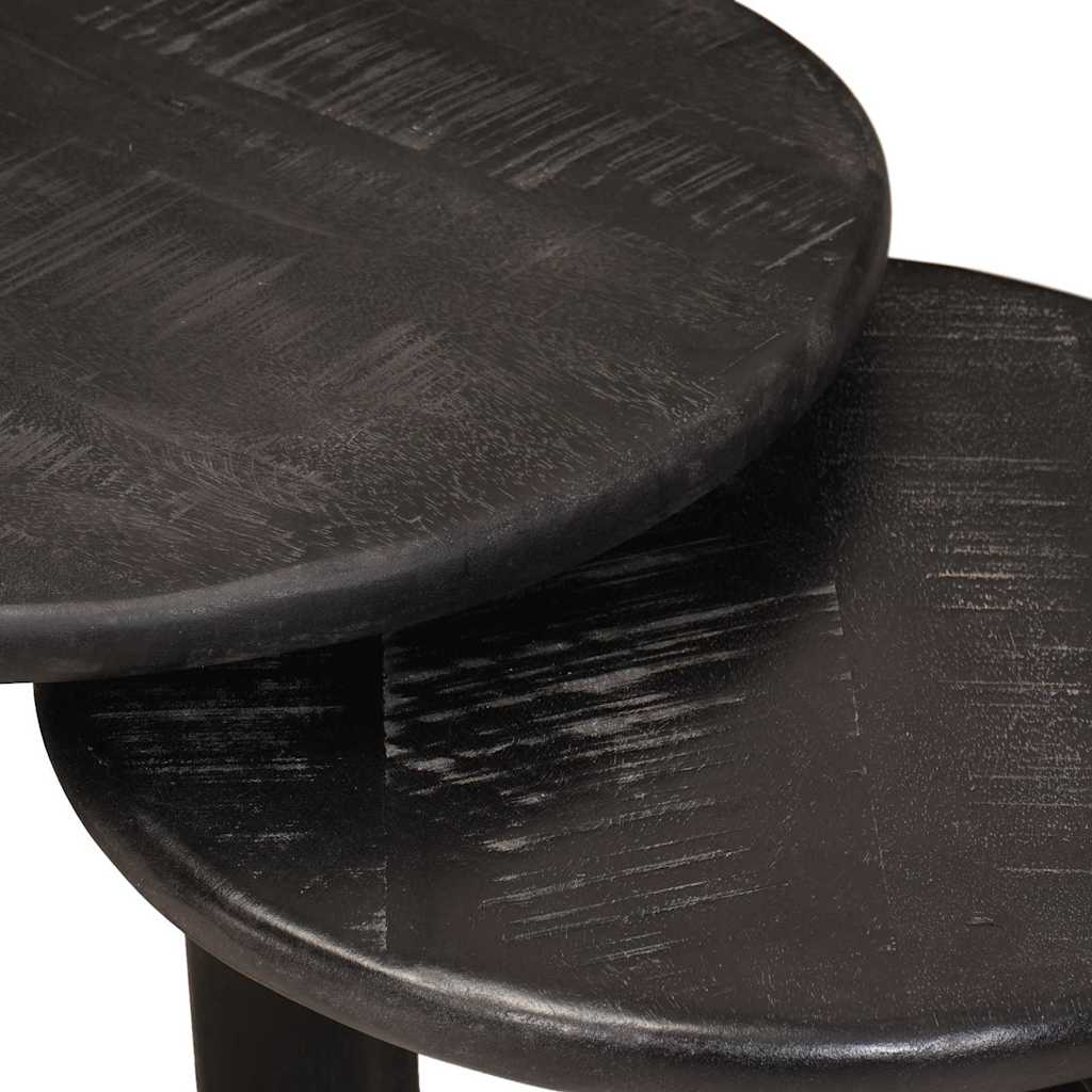 vidaXL Nesting Stoły Kawowe 3 pcs Biały Drewno z mango