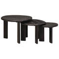 vidaXL Nesting Stoły Kawowe 3 pcs Biały Drewno z mango