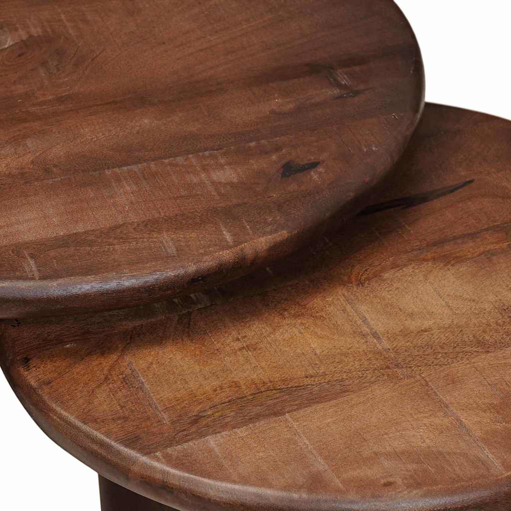 vidaXL Nesting Stoły Kawowe 3 pcs Ciemny brąz Drewno z mango