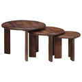 vidaXL Nesting Stoły Kawowe 3 pcs Ciemny brąz Drewno z mango