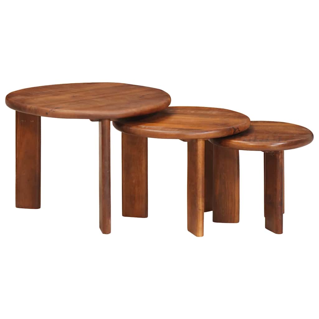 vidaXL Nesting Stoły Kawowe 3 pcs Miodowy brąz Drewno z mango