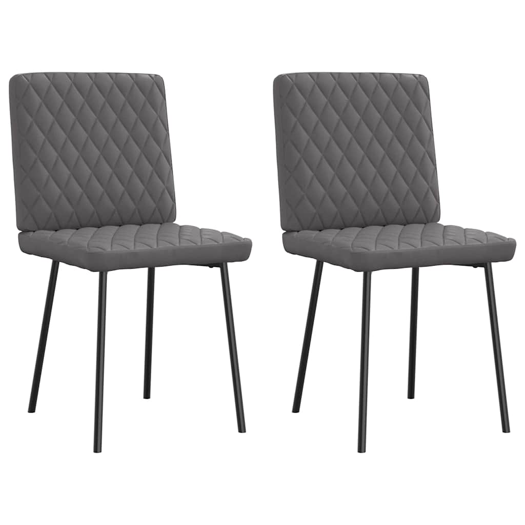 vidaXL Krzesła stołowe, 2 szt., szare, obite sztuczną skórą