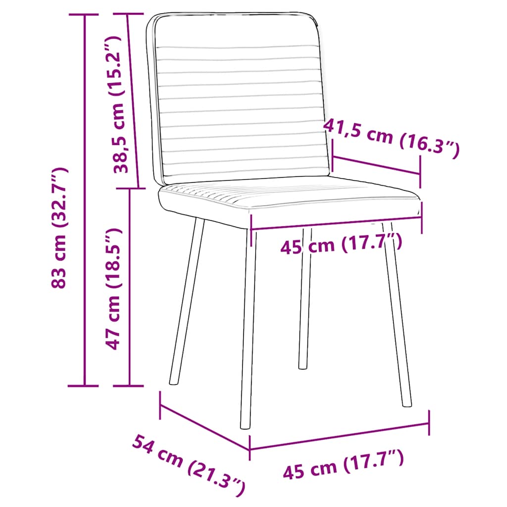 vidaXL Krzesła stołowe, 2 szt., kremowe, obite aksamitem