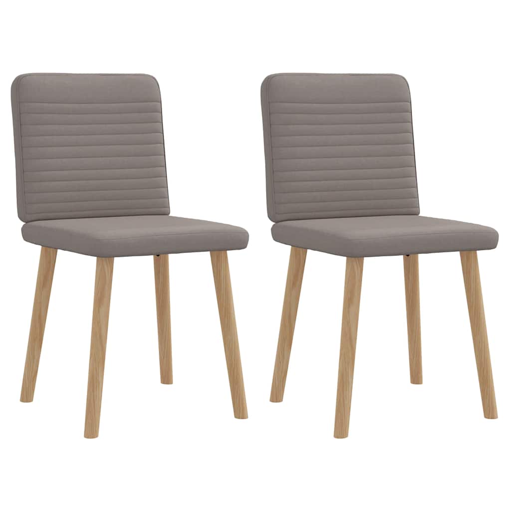 vidaXL Krzesła stołowe, 2 szt., kolor taupe, obite tkaniną