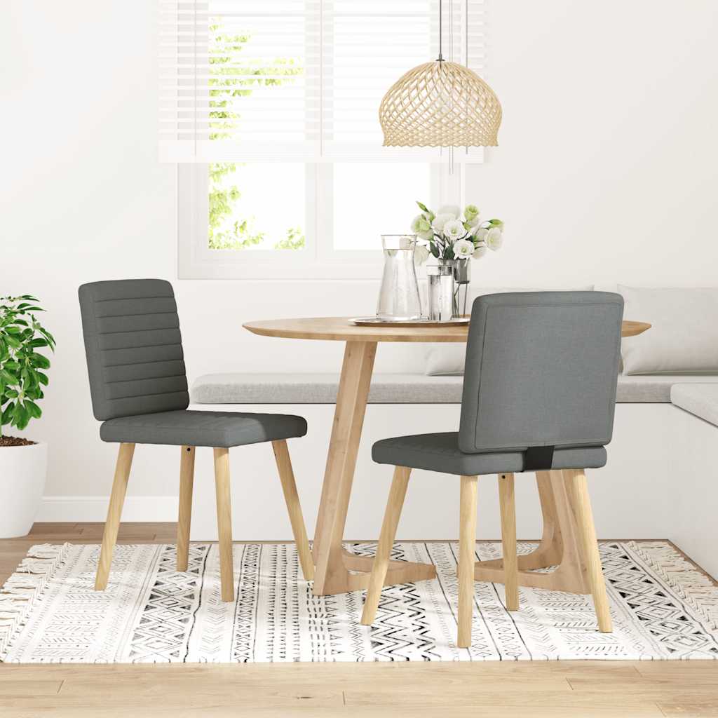 vidaXL Krzesła stołowe, 2 szt., ciemnoszare, obite tkaniną