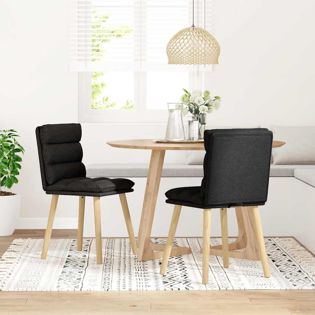vidaXL Krzesła stołowe, 2 szt., czarne, obite tkaniną