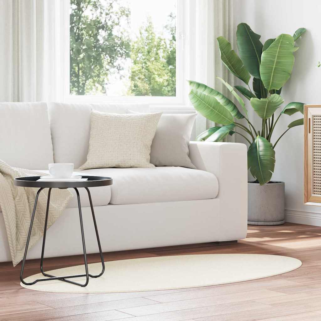vidaXL Dywany pokojowe Owalny HUARTE Kremowy 80 x 150 cm