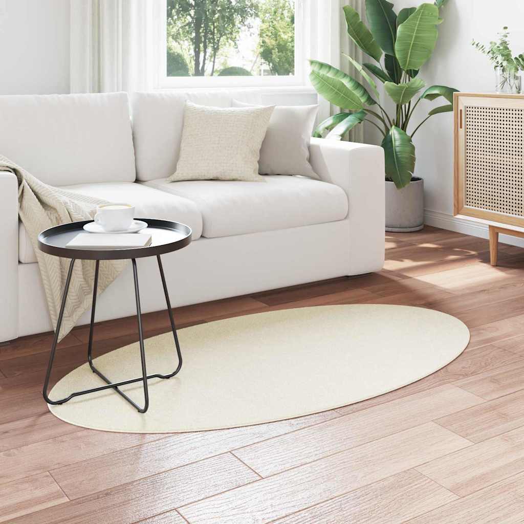 vidaXL Dywany pokojowe Owalny HUARTE Kremowy 80 x 150 cm