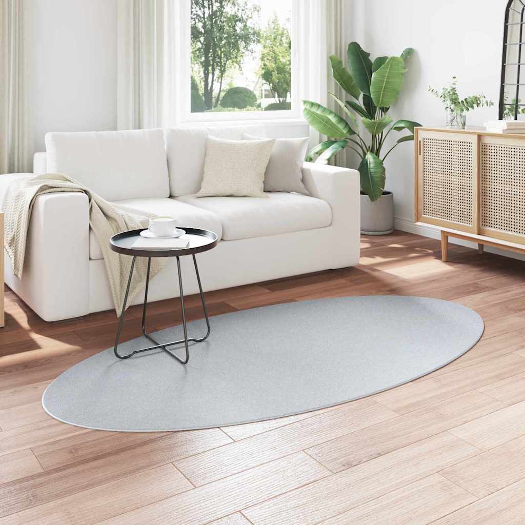 vidaXL Dywany pokojowe Owalny HUARTE Szary 100 x 200 cm 100% poliester