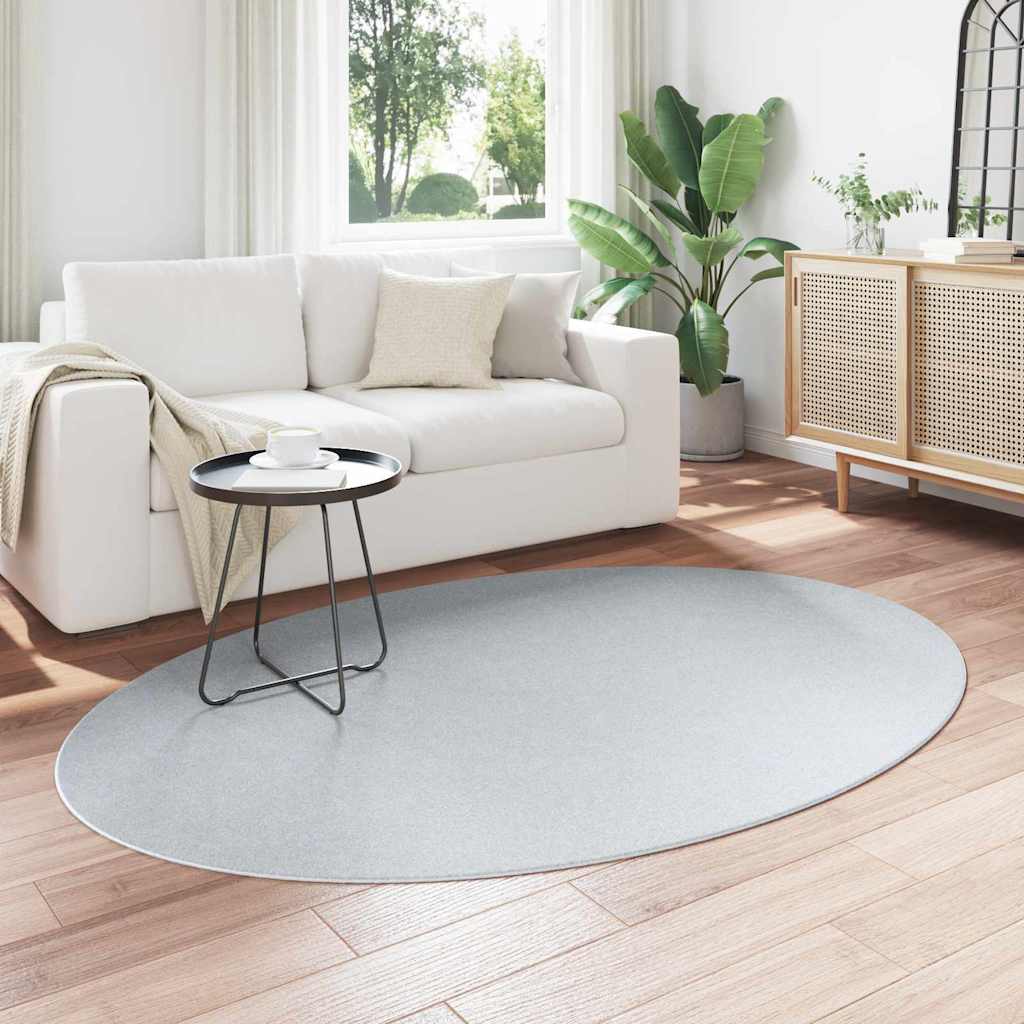 vidaXL Dywany pokojowe Owalny HUARTE Szary 140 x 200 cm 100% poliester