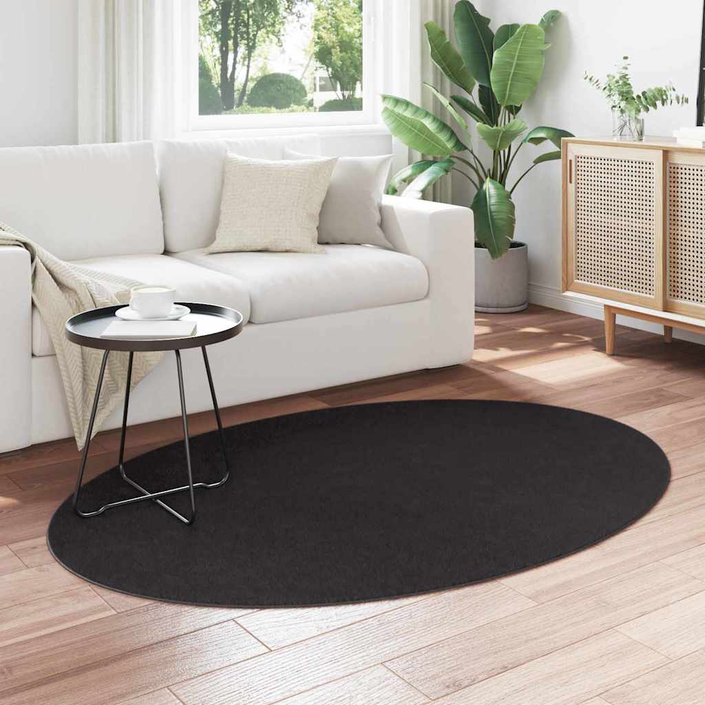 vidaXL Dywany pokojowe Owalny HUARTE Czarny 120 x 170 cm
