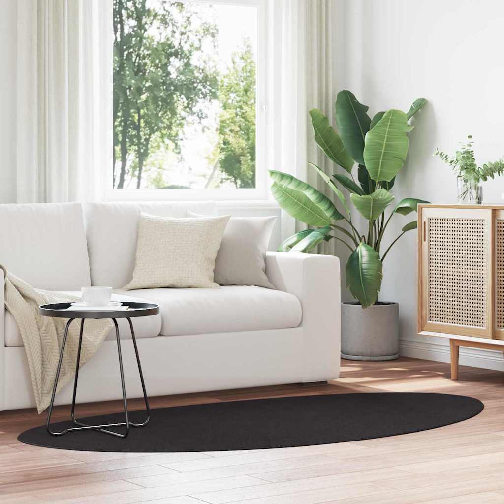 vidaXL Dywan HUARTE Czarny 100 x 200 cm Poliester