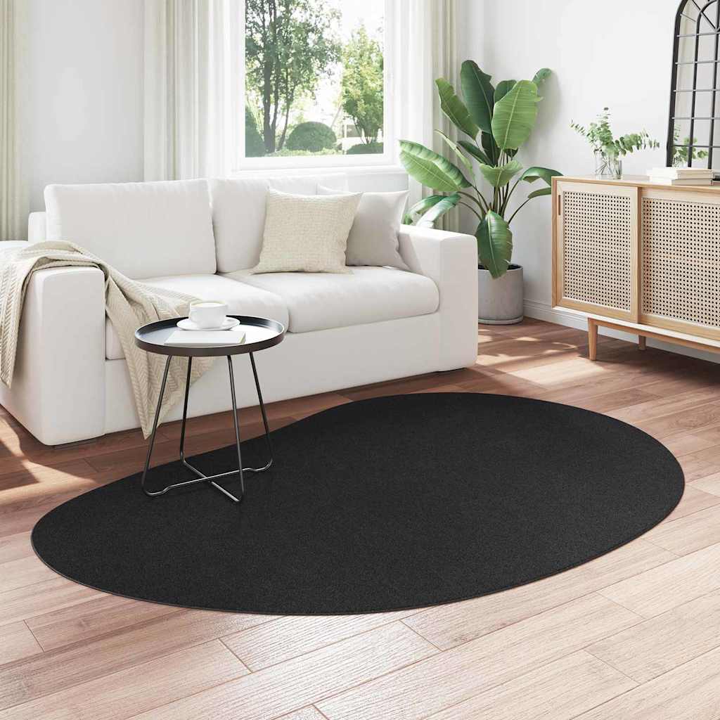 vidaXL Dywany pokojowe HUARTE Czarny 140 x 200 cm Poliester