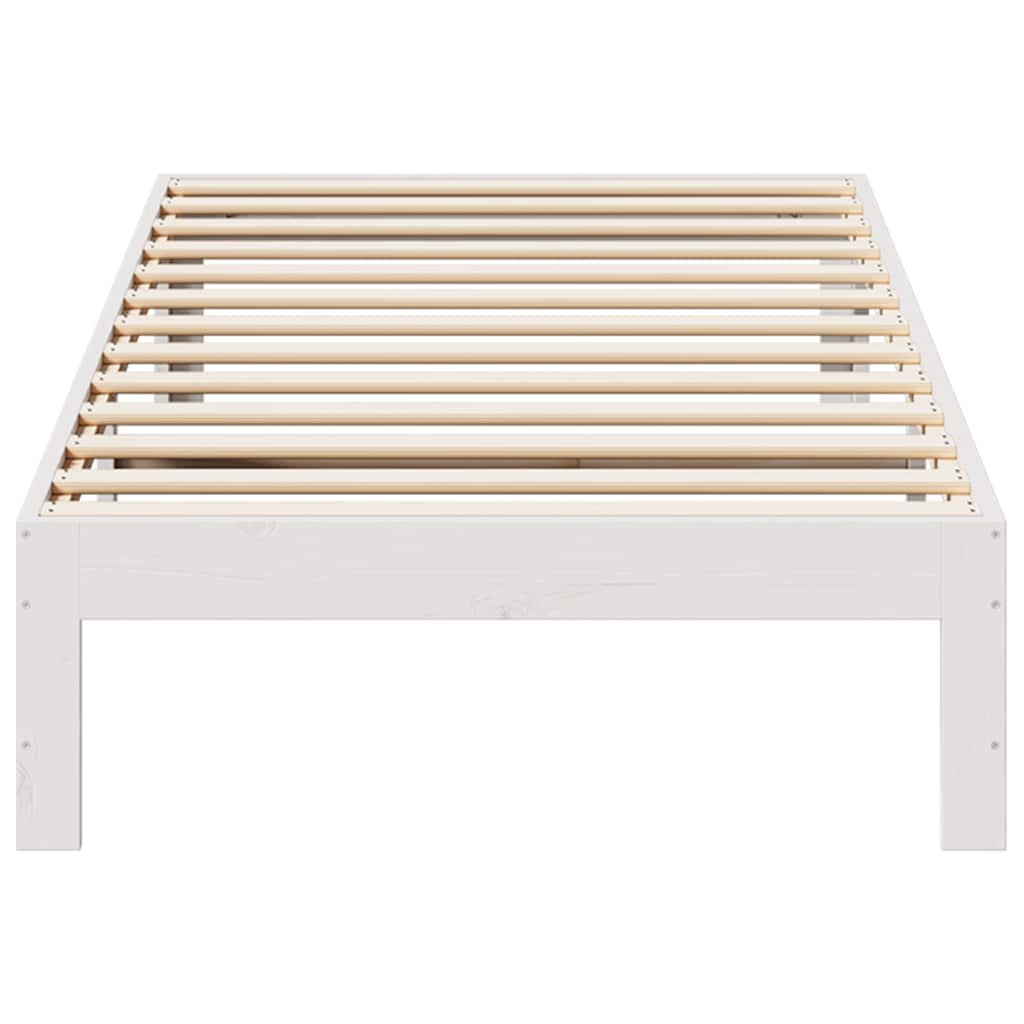 vidaXL Łóżko bez materaca, białe, 80x200 cm, lite drewno sosnowe