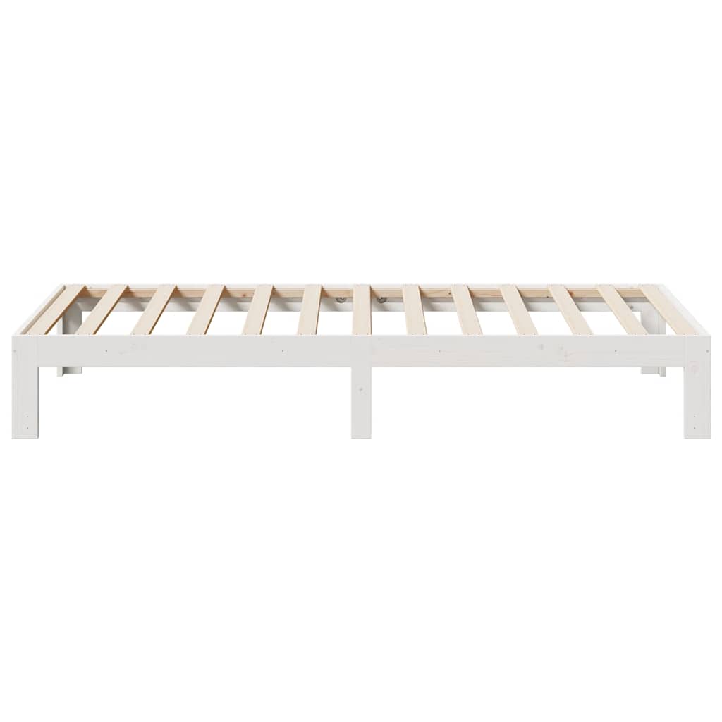 vidaXL Łóżko bez materaca, białe, 80x200 cm, lite drewno sosnowe