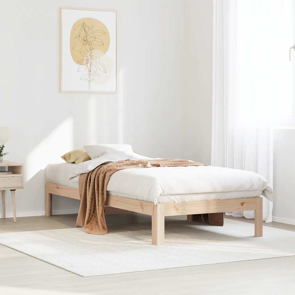 vidaXL Rama łóżka bez materaca, 90x200 cm, lite drewno sosnowe