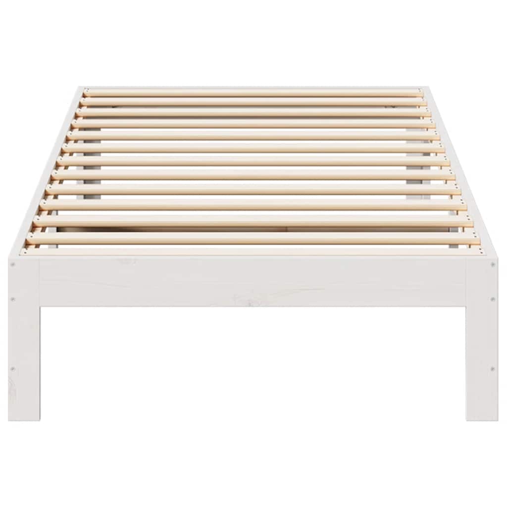 vidaXL Rama łóżka bez materaca, biała, 90x200 cm, lite drewno sosnowe