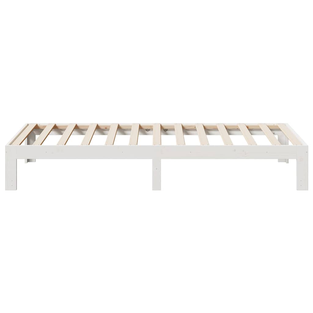 vidaXL Rama łóżka bez materaca, biała, 90x200 cm, lite drewno sosnowe