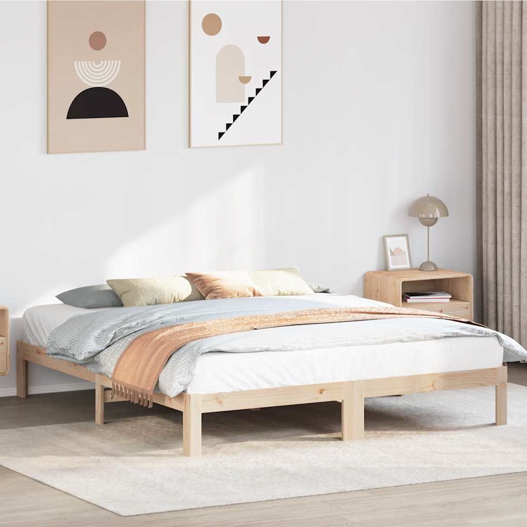 vidaXL Rama łóżka bez materaca, 180x200 cm, lite drewno sosnowe