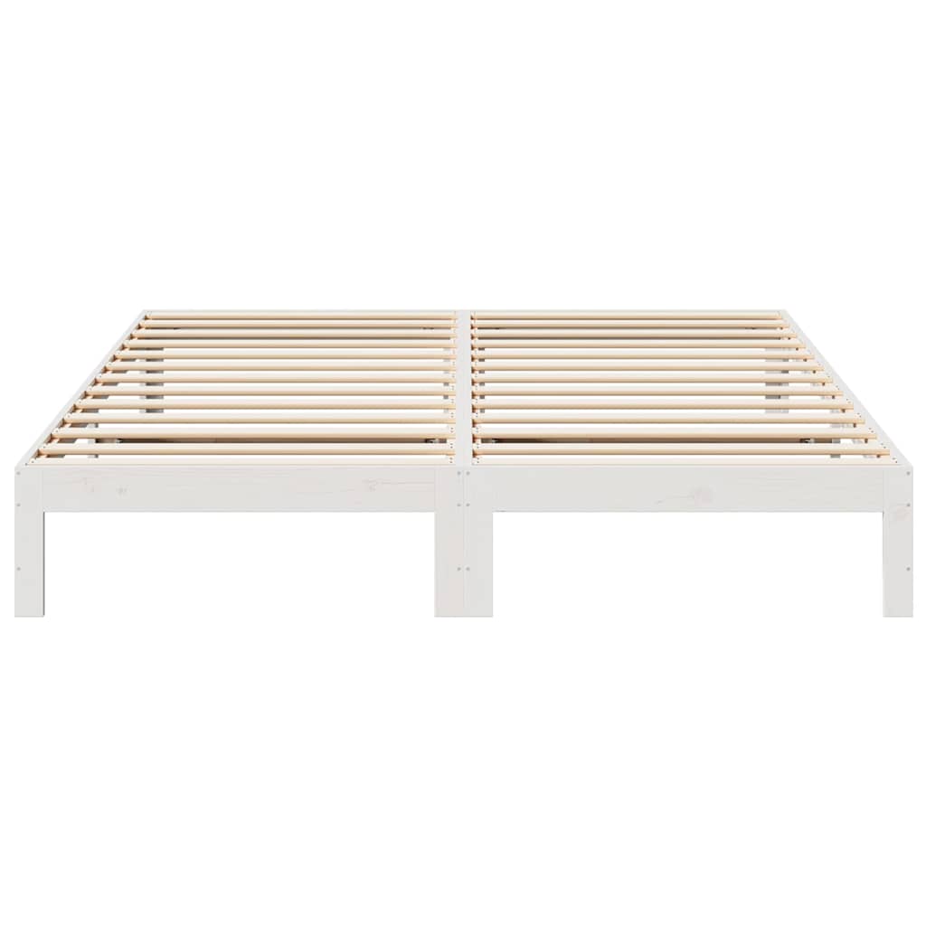 vidaXL Rama łóżka bez materaca, biała, 180x200 cm, lite drewno sosnowe