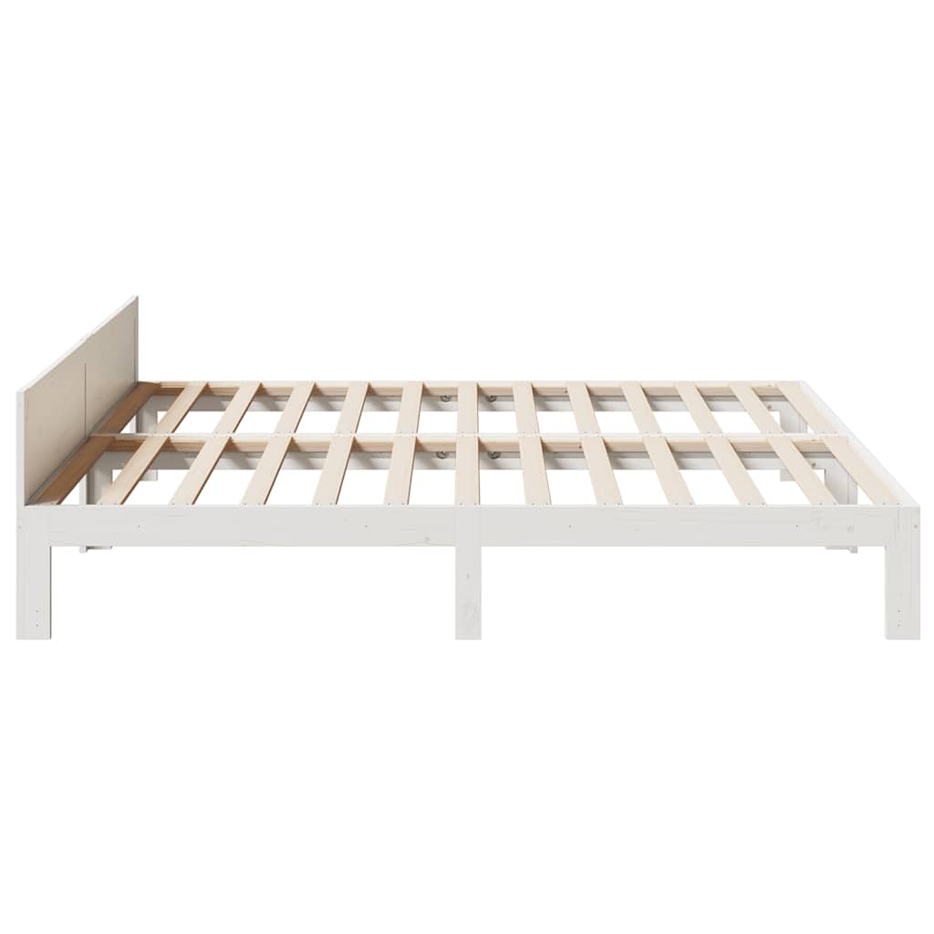 vidaXL Rama łóżka bez materaca, biała, 160x200 cm, lite drewno sosnowe