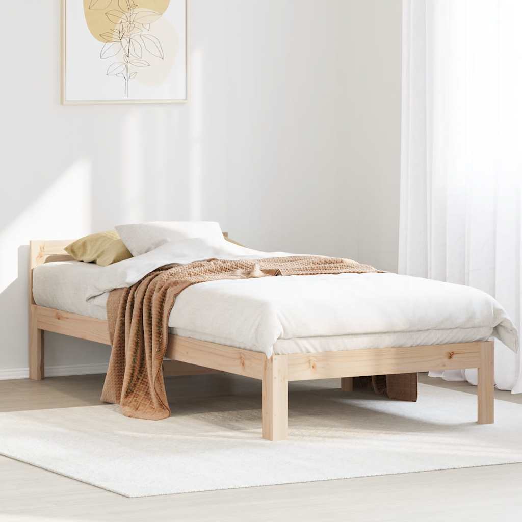 vidaXL Rama łóżka bez materaca, 90x200 cm, lite drewno sosnowe