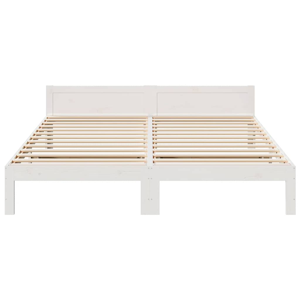 vidaXL Rama łóżka bez materaca, biała, 180x200 cm, lite drewno sosnowe