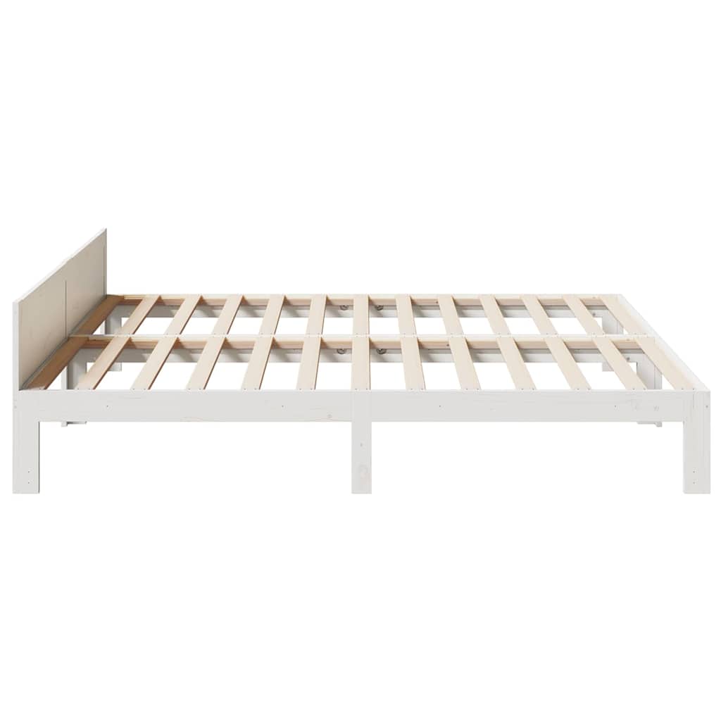 vidaXL Rama łóżka bez materaca, biała, 180x200 cm, lite drewno sosnowe