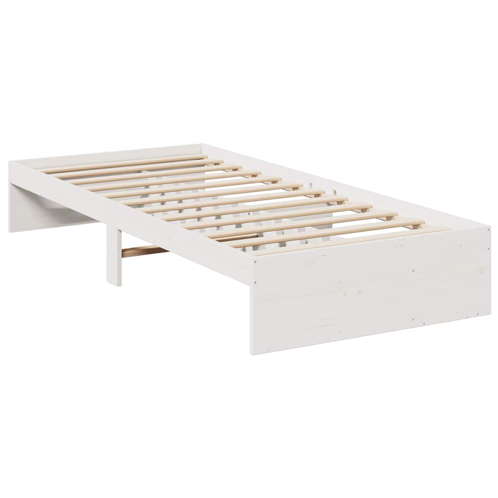 vidaXL Łóżko dzienne bez materaca białe 100x200 cm lite drewno sosnowe