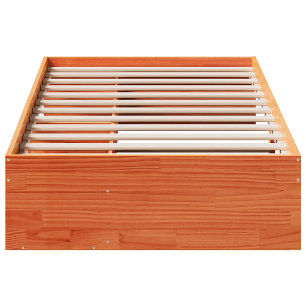 vidaXL Łóżko dzienne bez materaca Wosk Brązowy Drewno lite Sosna