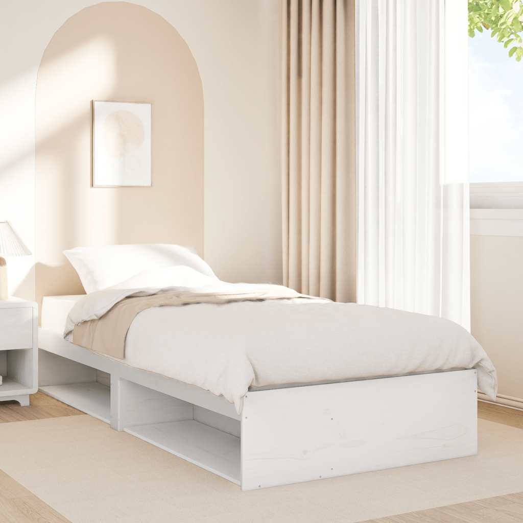 vidaXL Łóżko dzienne bez materaca, białe, 90x200 cm, drewno sosnowe