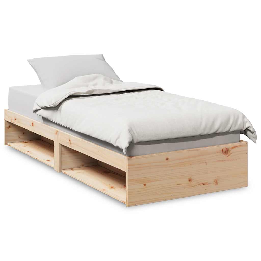 vidaXL Łóżko dzienne bez materaca 75x190 cm lite drewno sosnowe
