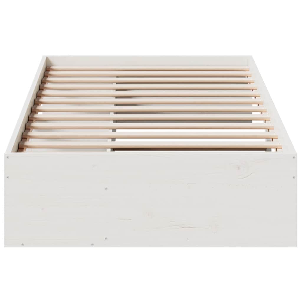 vidaXL Łóżko dzienne bez materaca białe 75x190 cm lite drewno sosnowe