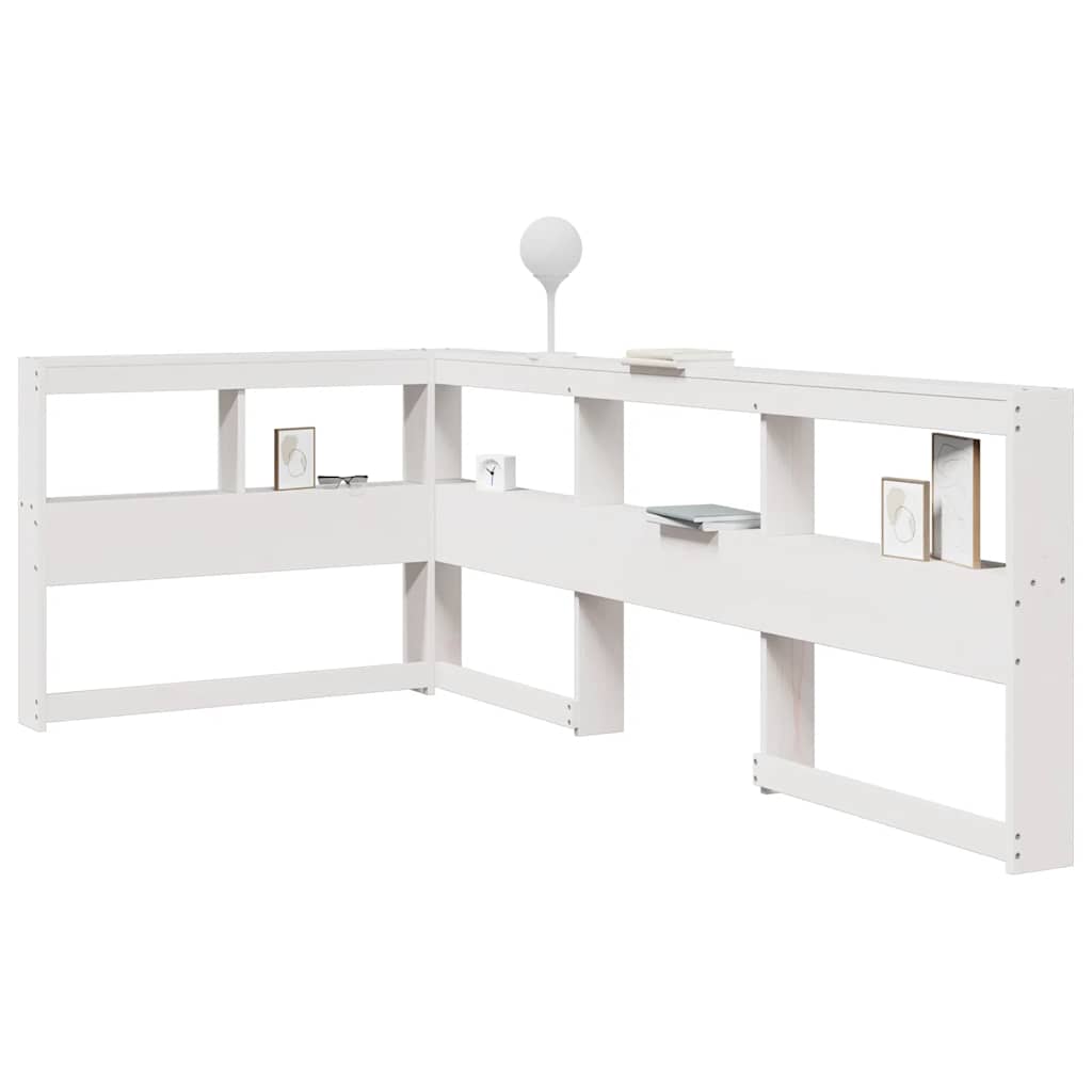 vidaXL Regał na książki z zagłówkiem, białe, 80 cm, sosnowe