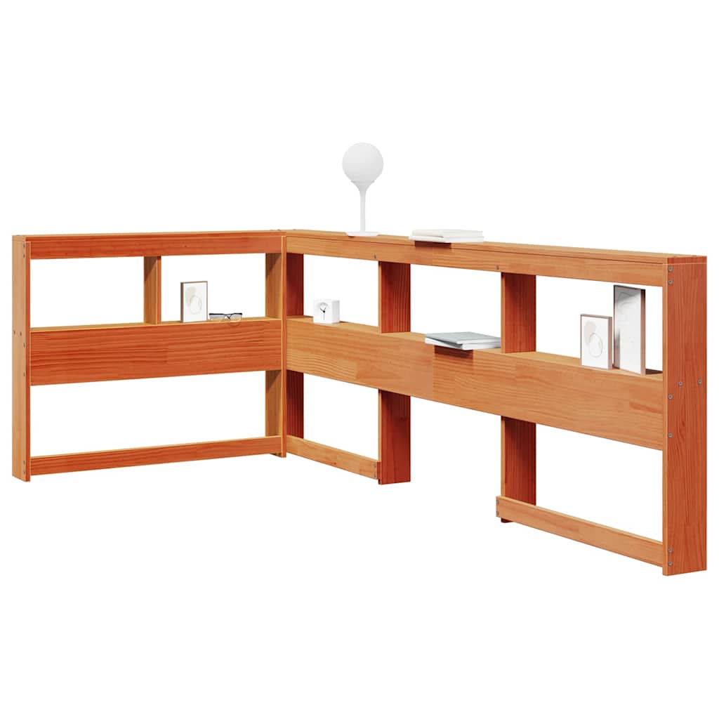 vidaXL Regał na książki z zagłówkiem, woskowy brąz, 80 cm, sosnowe