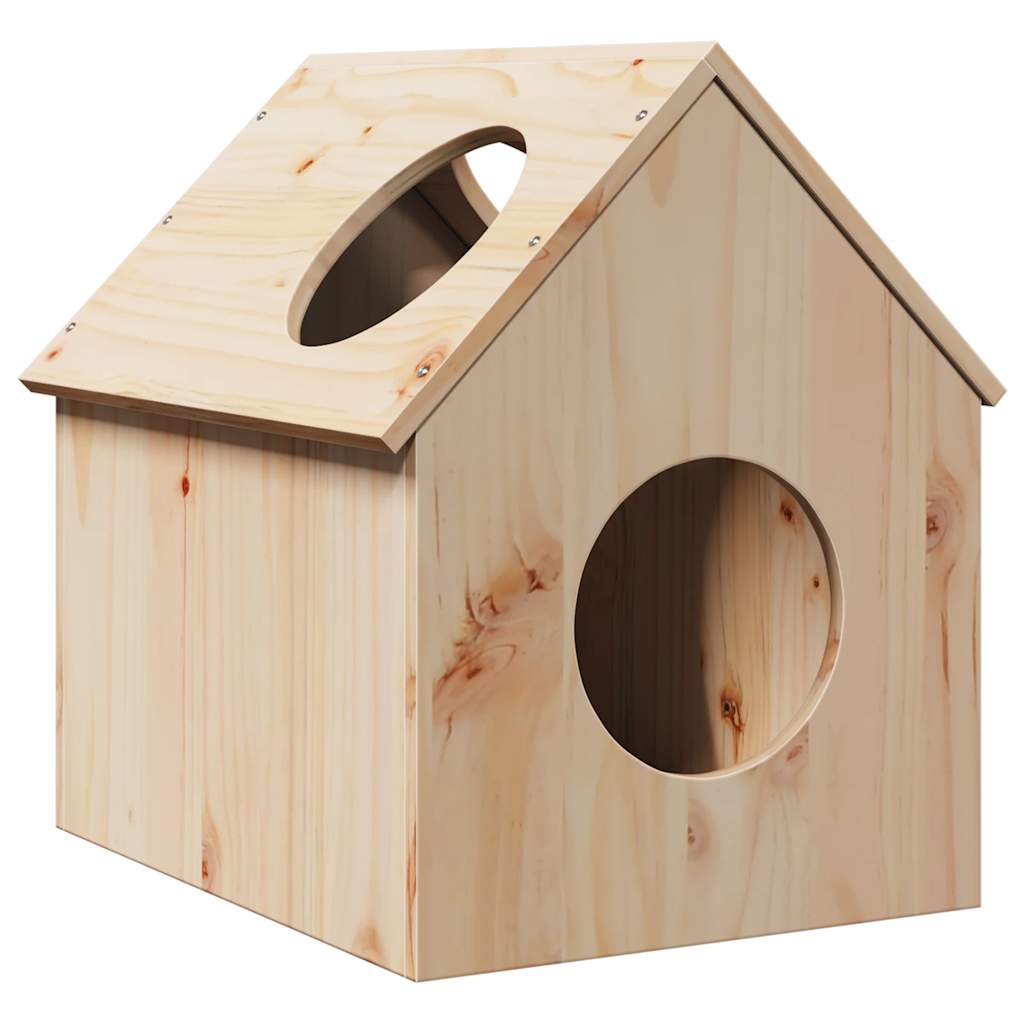 vidaXL Domek dla kota, 41x50x50 cm, lite drewno sosnowe