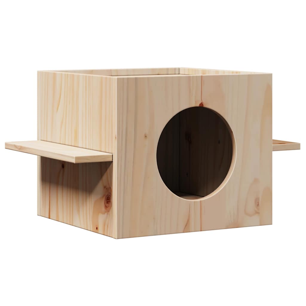 vidaXL Domek dla kota, 51x35x30 cm, lite drewno sosnowe
