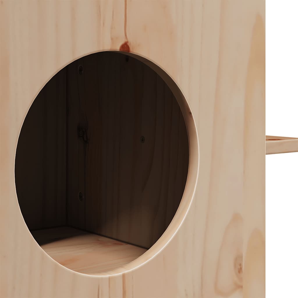 vidaXL Domek dla kota, 51x35x30 cm, lite drewno sosnowe