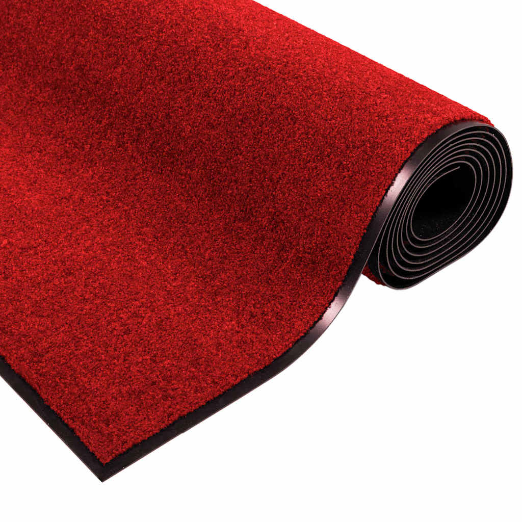 vidaXL Dywanik wejściowy Czerwony i Czarny 120 x 250 cm 100% poliamid